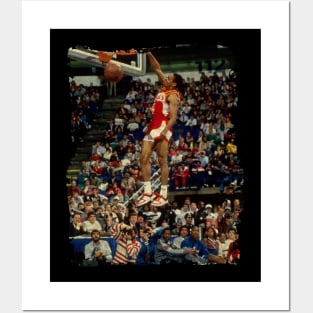 Spud Webb Absolutely Flying During The 1986 Slam Dunk Contest Posters and Art